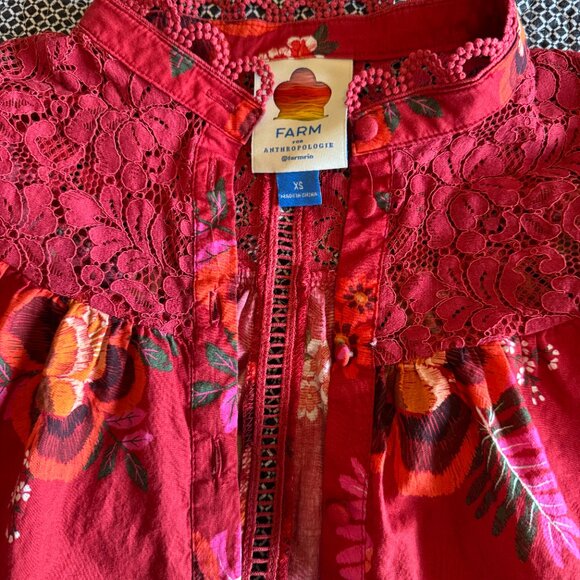 Farm Rio red printed blouse - Picture 4 of 5